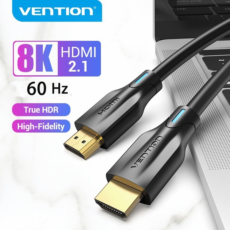 Cáp HDMI Vention 1-3m 2.1 4K 120Hz Cáp Video 48Gbps Tốc Độ Cao Cho PS4 TV Switch 8K 60Hz Cáp HDMI