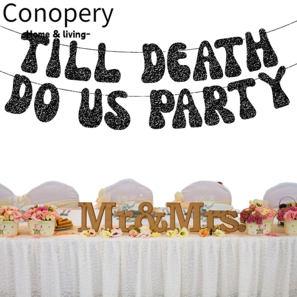 Conopery Tiệc Till Death Do Us, Giấy đen Halloween, DIY Halloween Bachelorette Girls