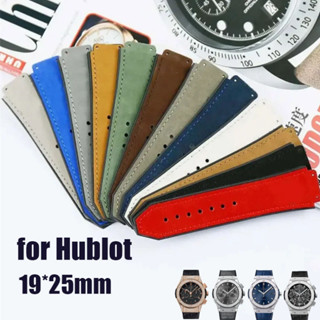 19 * 25mm Da Lộn Dây Da Thật Chính Hãng Cho Hublot Yubo Cổ Điển Đồng Hồ Accessorie Mềm Mờ Silicon Dây Đeo Đồng Hồ Nam Thể Thao Vòng Tay
