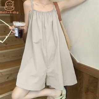 HELLOBABY Thời Trang Pháp Áo Liền Quần Short Nữ Mùa Hè Tính Khí Rời Cho Thấy Quần yếm ống Rộng thon gọn