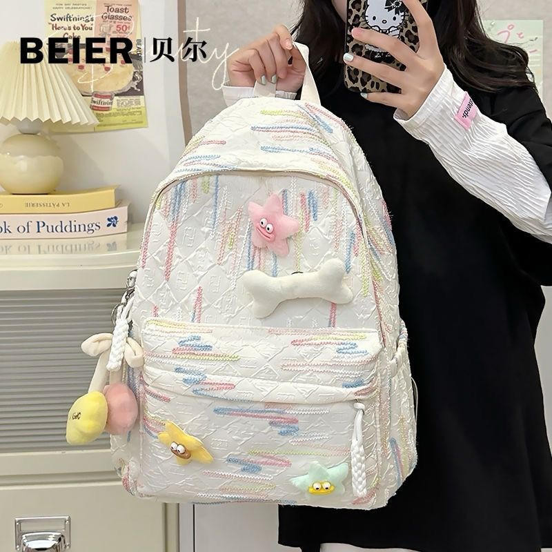 Ba lô đi học Hàn Quốc cô gái xinh đẹp dễ thương sinh viên đại học công suất lớn ins hai vai túi xách