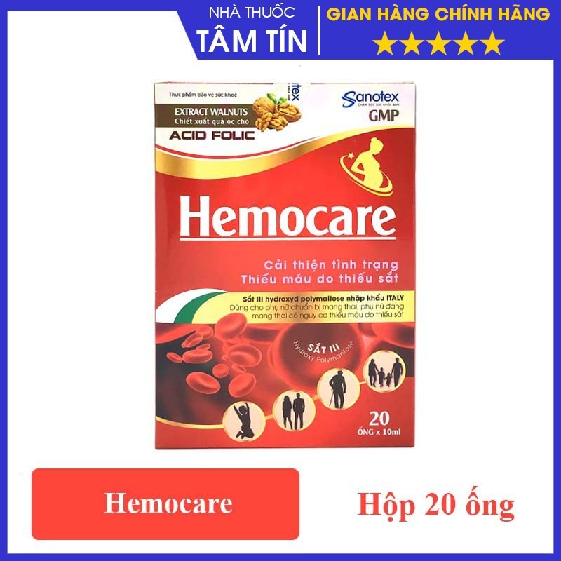 [CHÍNH HÃNG ] Hemocare - Sắt III Hydroxyd Polymaltose Nhập Khẩu ITALY