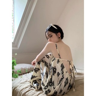 Phong Cách Mới Bộ Đồ Ngủ Mùa Hè Nữ Đầm Hoa Dài Sling Váy Ngủ Dây Gợi Cảm Đi Biển (Phiên Bản Chất Lượng Cao)