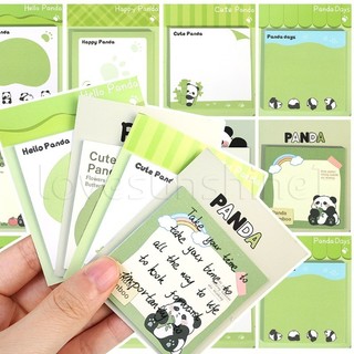 Xanh lá cây, tự dính, không dấu vết - Đồ dùng văn phòng phẩm trường học - Giấy dán hình gấu trúc hoạt hình - Nhãn dán ghi nhớ tin nhắn - Ghi chú bài họa tiết động vật dễ thương