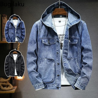Zh [Sẵn Sàng] Áo Khoác Denim Có Mũ Trùm Đầu Nam Hợp Thời Trang Thanh Niên Chống Gió Phù Hợp Với Áo Khoác Bỏ Túi Lớn Hàng Mới Về Quần Áo Nam Phù Hợp Với Bán Chạy