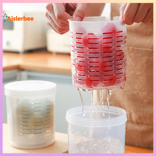 Aislerbee 1 Bộ Xô Bảo Quản Thoát Nước Tích Hợp Nĩa Thoát Nước Nhà Bếp Trái Cây Thực Phẩm Thoát Nước Hộp Bảo Quản Cho Cắm Trại