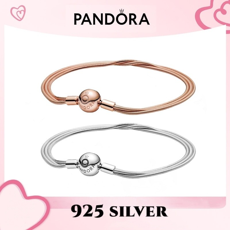 Phiên bản PANDORA S925 sterling bạc trang sức vòng tay mặt dây chuyền FINAL - Pandora Moments Multi 