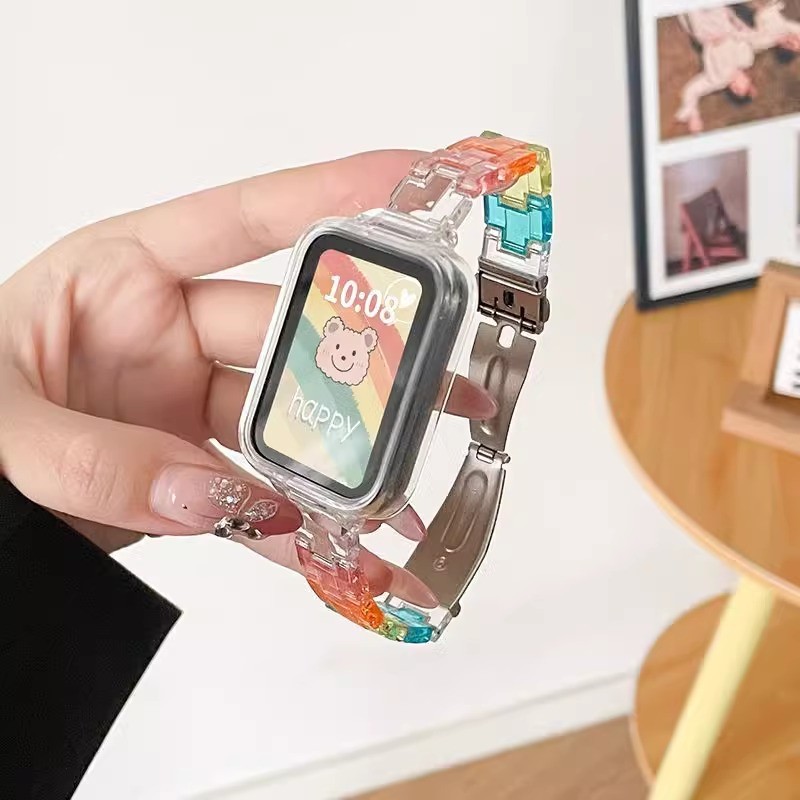 Dây Đeo Cầu Vồng Cho Xiaomi Mi Band 8 7 Pro Vòng Tay Để Thay Thế Đồng Hồ Nhựa Cho Mi Band 8 Pro 7 Pr