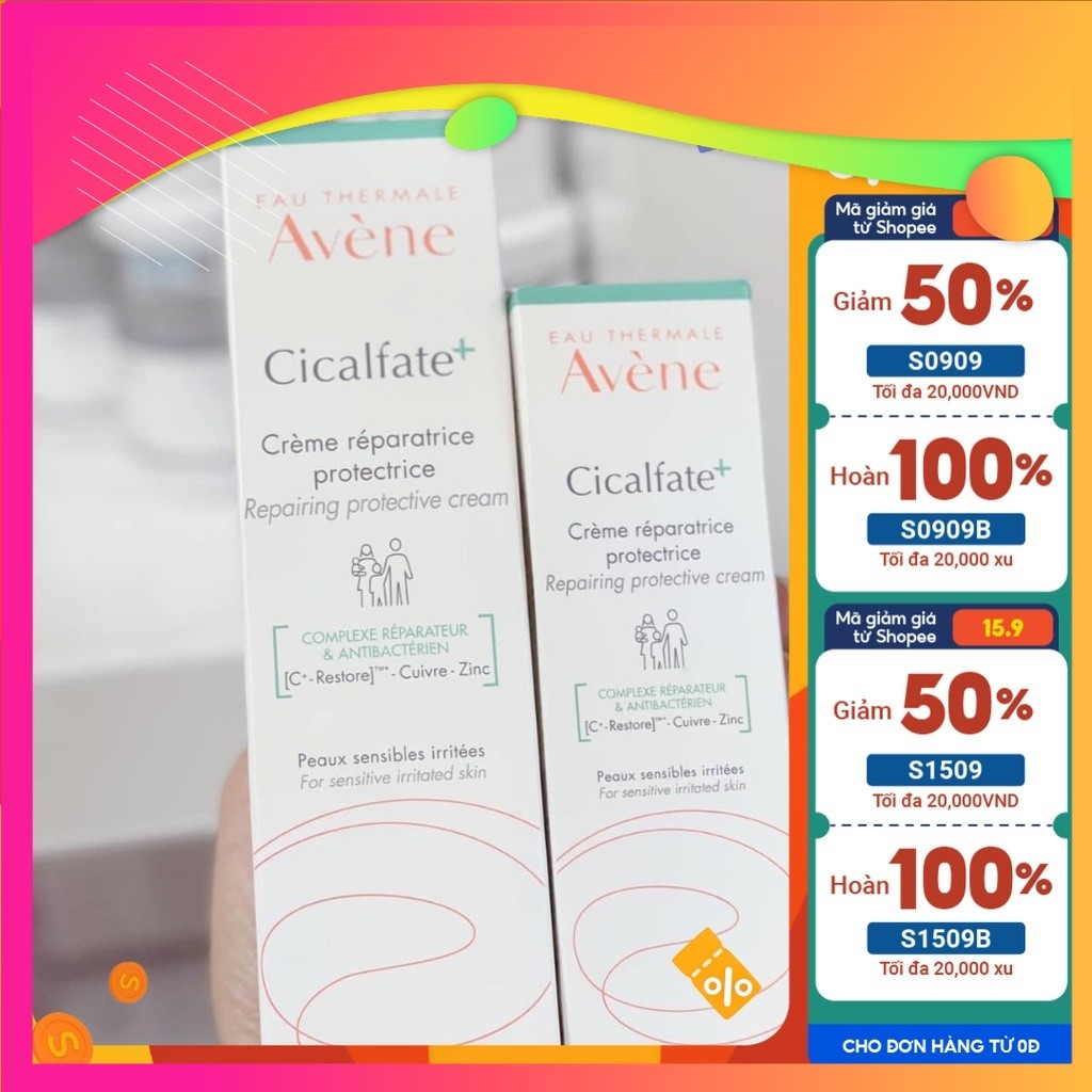 (Dùng thử 1/5 chai/hũ/tuýp) Kem dưỡng ẩm phục hồi da Avene Cicalfate 40ml-100ml