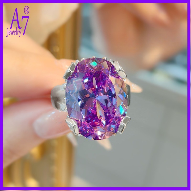 A7-Temperament Full Diamond Lotus Open Ring Nữ M4132