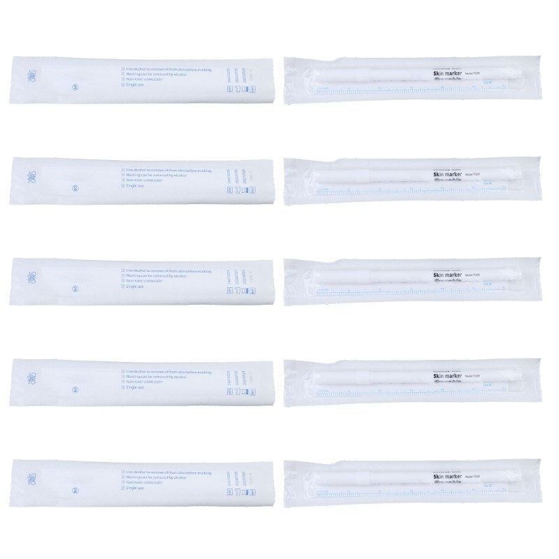 xiangbao 10x Set Skin Marking Pen Eyebrow White Marker Pen Waterproof Positioning Pen