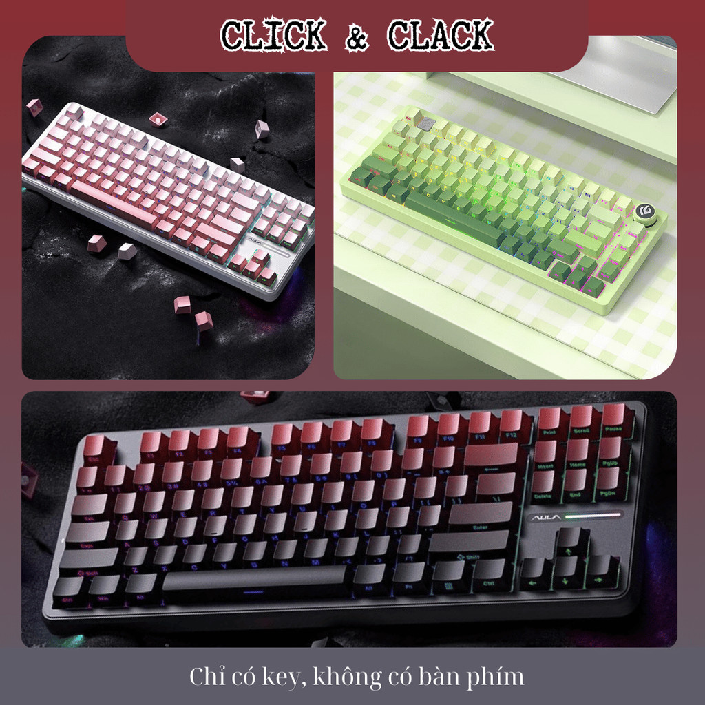 Keycap xuyên led gradient ninja (Side Print) mạch xuôi - PBT doubleshot Dùng Cho Bàn Phím Cơ Led RGB | BigBuy360 - bigbuy360.vn