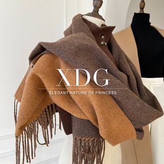 Khăn choàng nữ Cashmere giả Hàn Quốc Khăn choàng ấm áp hai mặt dày màu trơn