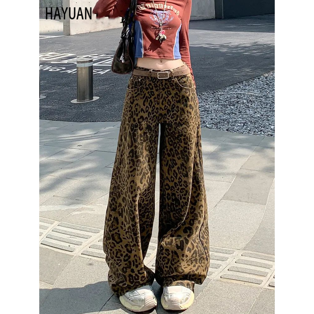 HAYUAN quần ống rộng quần nữ jean xu hướng thời trang Dễ thương Fashion WLK24924GF 41Z241006