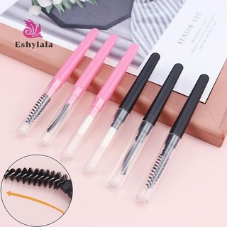 Bàn chải lông mày xoắn ốc ngắn cầm tay Eshylala có nắp bụi trong suốt Lược chải lông mi Dụng cụ trang điểm mở rộng lông mày [MỚI]
