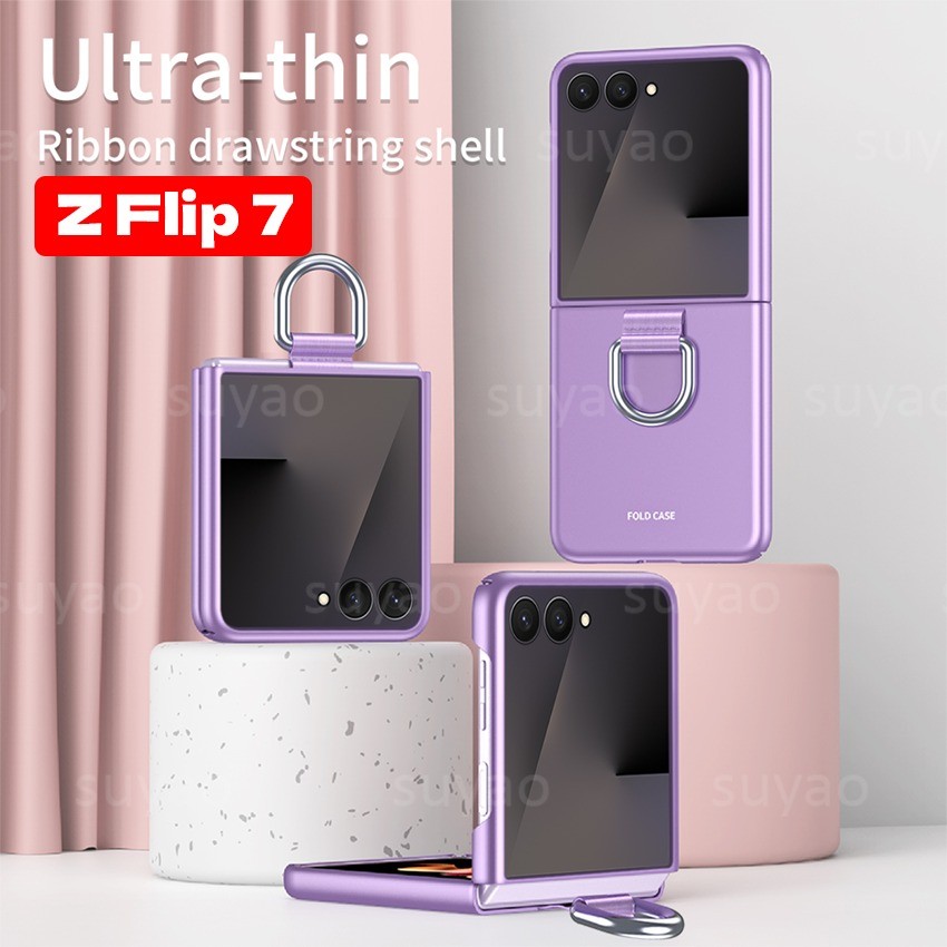 Ốp Cho Galaxy Z Flip 7 Flip7 ZFlip7 GalaxyZFlip7 Giáp Chống Sốc Có Giá Đỡ Nhẫn Vỏ Điện Thoại Flip 7 
