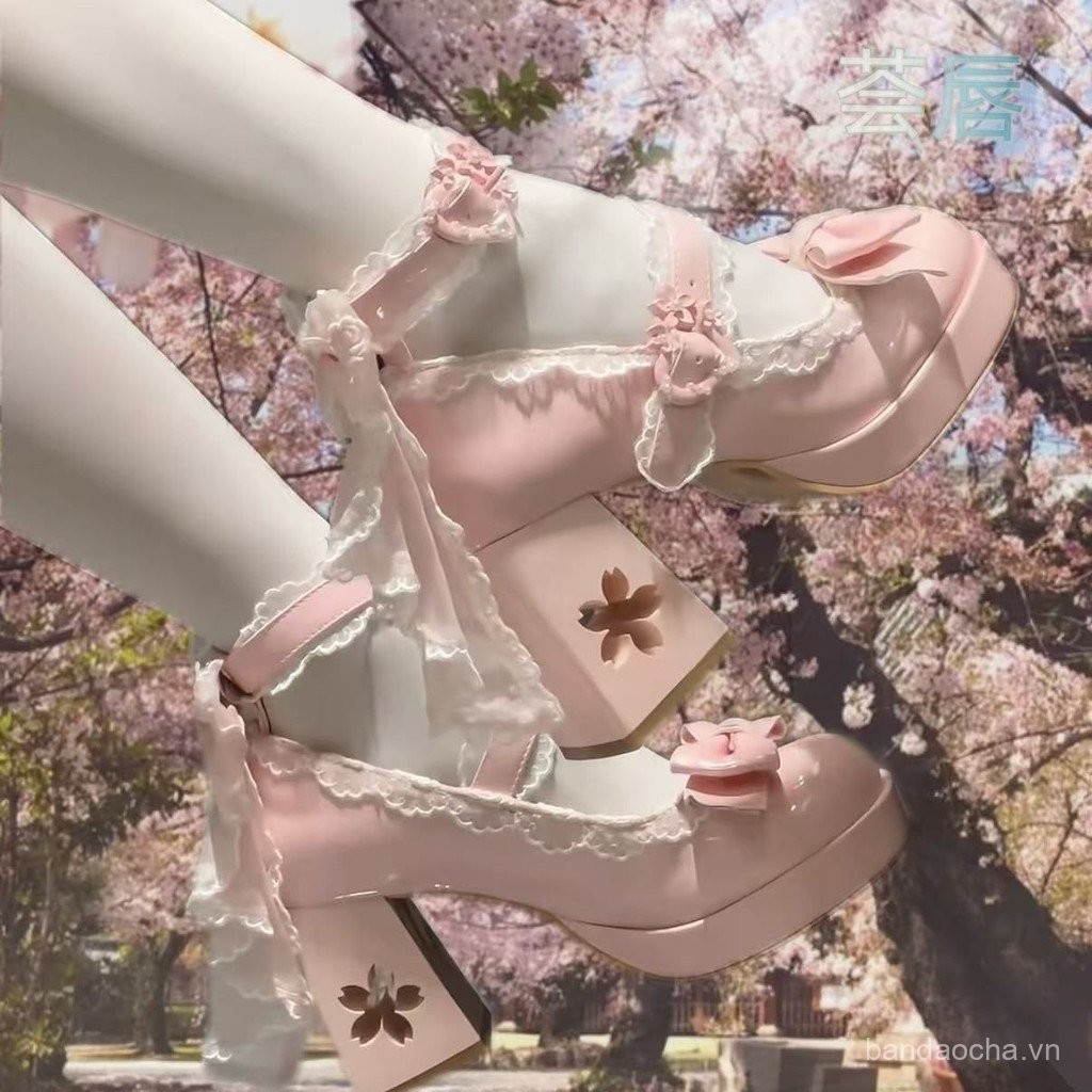 41-42 Nam NữCos Comic Show Phong Cách Mới Nơ Ngọt Ngào Gothic Sakura Gothic Sakura Sakura Gót Chân