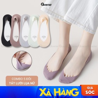 Combo 5 đôi tất lười nữ cao cấp GOMTAT, có đệm silicon chống tuột, chất liệu cotton mềm mại êm chân - SUX-1103-CB5