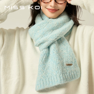  MISSKOI Chất Lượng Cao Alpaca Len Dập Nổi Thủ Công Mùa Đông Ấm Khăn Nữ Hàn Quốc Ngọt Ngào Màu Melade Yếm Dày 