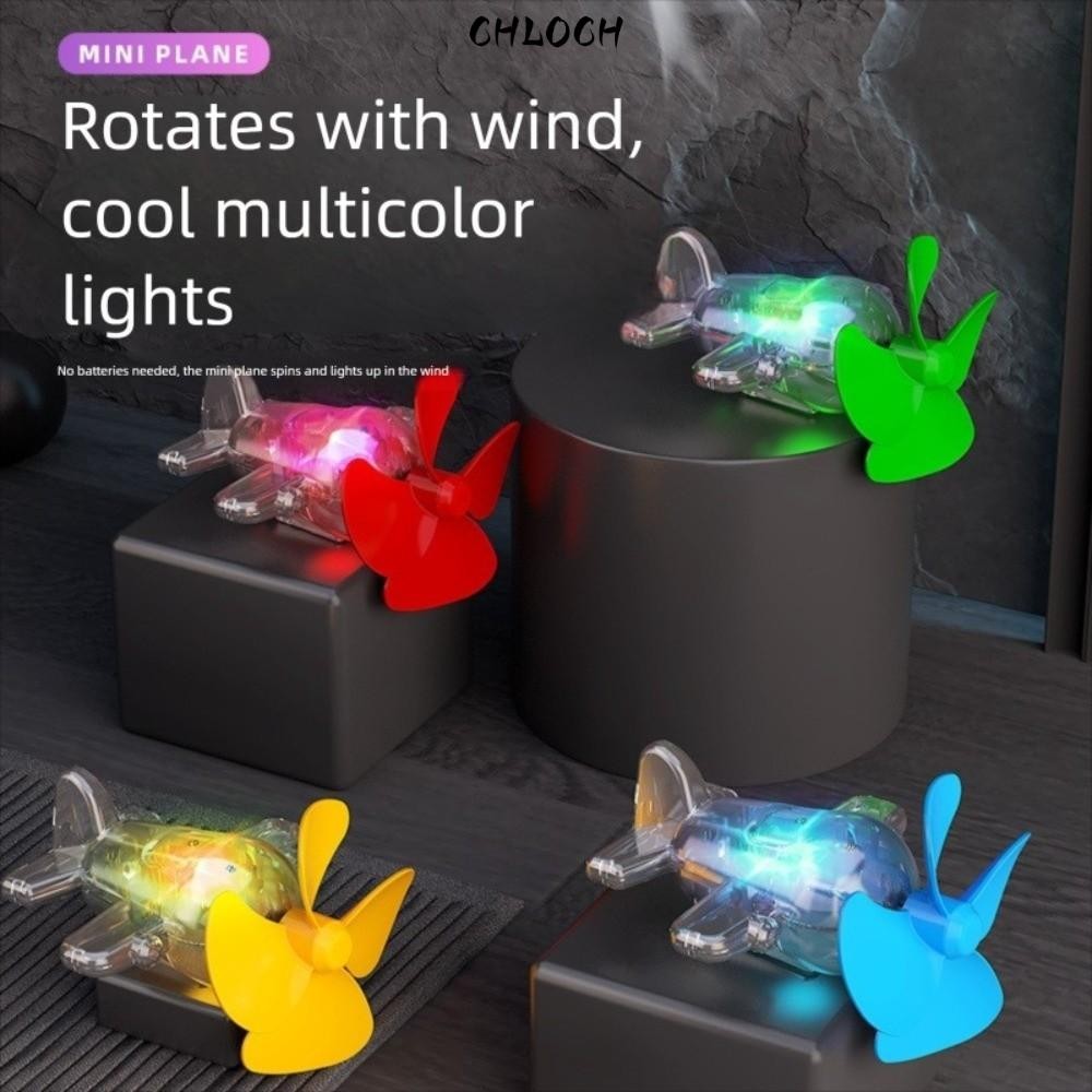 Máy bay phát điện gió CHLOCH, Đèn LED đỏ xanh vàng Đèn LED trong suốt Máy bay, Máy bay nhựa Trang tr