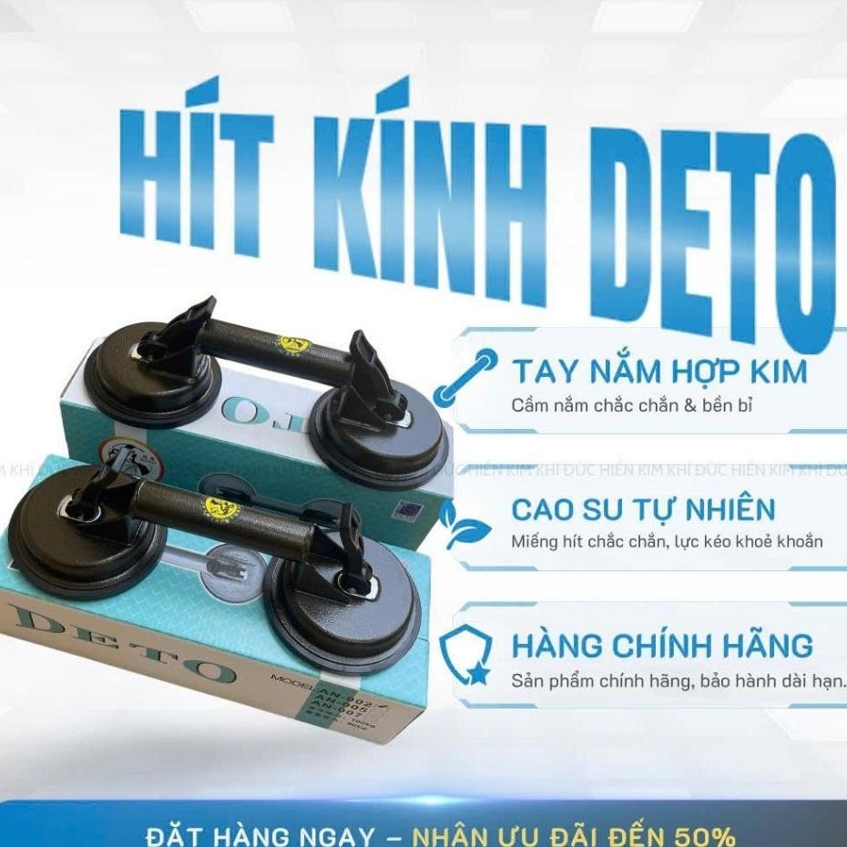 Hít kính, Hít gạch cầm tay 2 chấu, 3 chấu DETO, cao su dày chắc chắn, lực hút khỏe