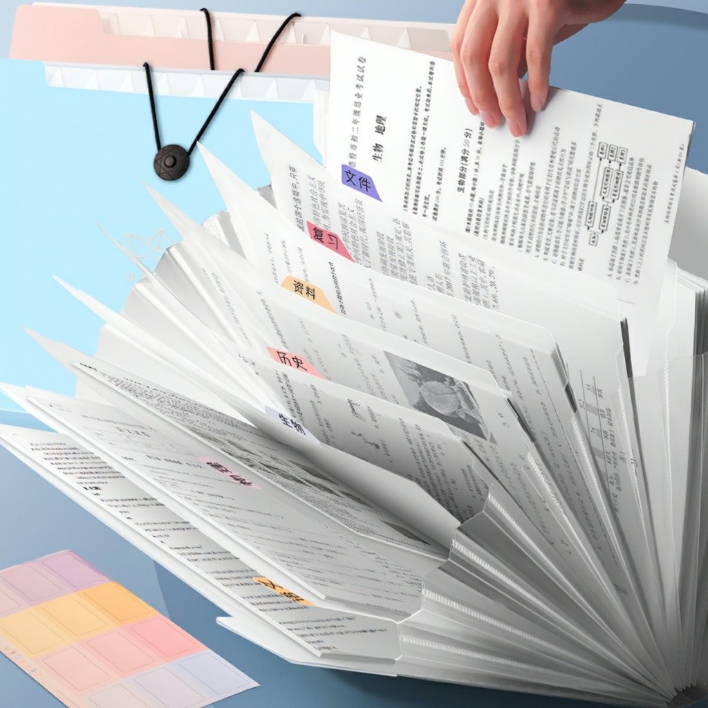 Túi đựng tài liệu tệp đựng tài liệu nhiều ngăn kẹp tài liệu A4 đựng đề cương, bài kiểm tra chia ngăn