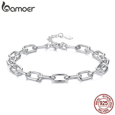 Bạn gái vòng tay bạc 925 với charm và dây xích liên kết - DIY quà tặng