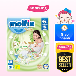 Bỉm tã dán Molfix thiên nhiên Newborn (Dưới 5kg, 70 miếng) - concung