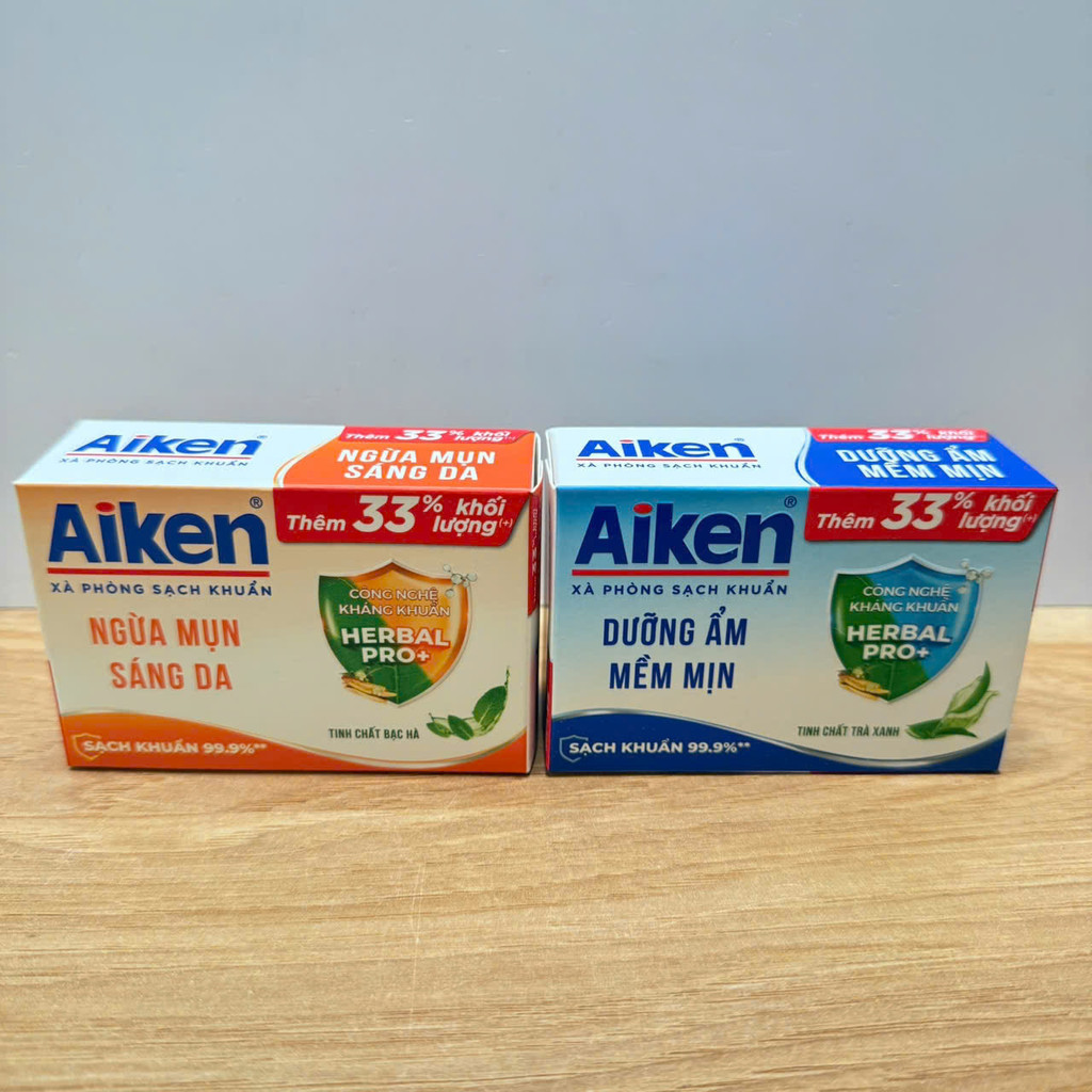 Combo 3/6/12 Cục Xà Bông Sạch Khuẩn Aiken 120G
