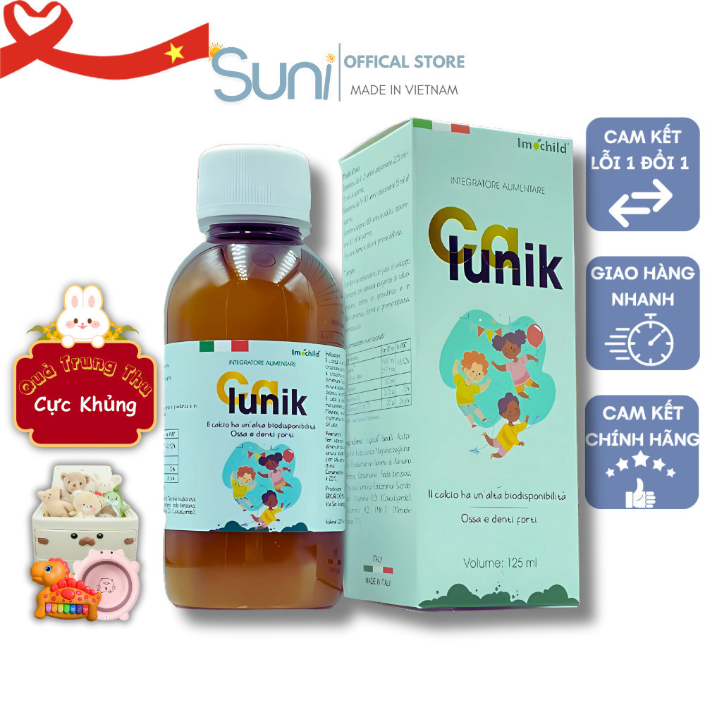Siro Canxi Sinh Học Calunik Imochild – Bổ Sung Canxi, Vitamin D3 K2, Magie Cho Trẻ Em & Người Lớn (N