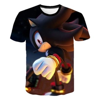 Anime sonic the hedgehog in hình 3d áo thun top hoạt hình mùa hè tay ngắn trẻ em
