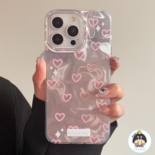 Ốp Điện Thoại Laser Trái Tim Tình Yêu Màu Hồng Sang Trọng Cho IPhone 16 15 14 13 12 11 Pro Max X XR 8 7 Plus Chống Bụi Bẩn Chống Rơi Ốp Lưng TPU Mềm