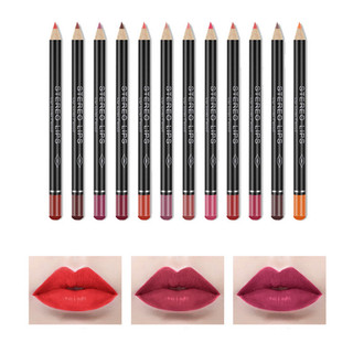 12 màu bút chì son môi chống thấm nước lâu dài son lót trang điểm matte lipbrush bút