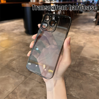 Phim ống kính băng trong suốt siêu mỏng sang trọng bảo vệ vỏ điện thoại cho iPhone 12 13 14 15 Pro Max Vỏ điện thoại cảm giác kim loại trần