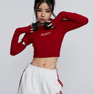 Jiashuchen Phong Cách Mới Châu Âu Mỹ Phong Cách Cắt Rốn Skinny Áo Thun Ngắn Nữ Phù Hợp Với Cao Cấp Bên Trong Đế Áo Sơ Mi Xuân Thu Tay Dài