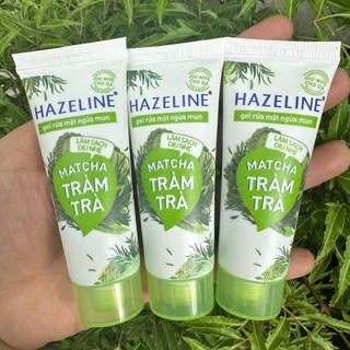 Combo 3 tuýp sữa rửa mặt Hazeline Matcha tràm trà 15g/tuýp.