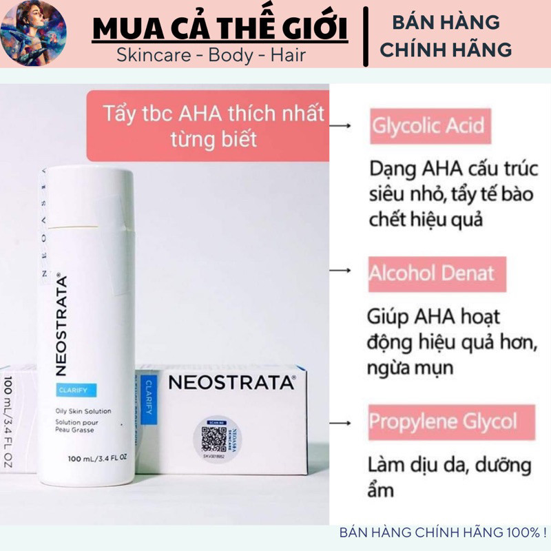 Tẩy tế bào chết hoá học AHA 8% Neostrata Oily Skin Solution 8 AHA