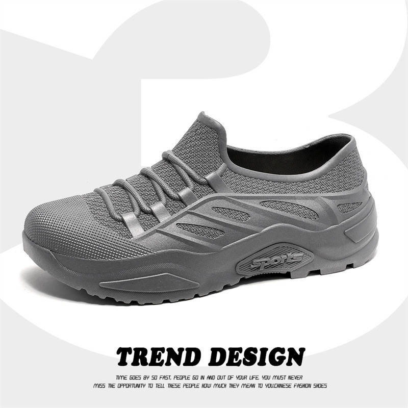 LEANNEL Giày đi mưa nam Chống thấm nước, chống trơn trượt và chống mài mòn ủng đi mưa cổ thấp ủng đi mưa đi làm