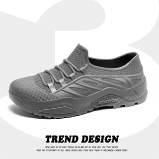 LEANNEL Giày đi mưa nam Chống thấm nước, chống trơn trượt và chống mài mòn ủng đi mưa cổ thấp ủng đi mưa đi làm