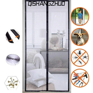 Rèm cửa nam châm tự động chống muỗi côn trùng tiện dụng Rèm lưới chống muỗi có nam châm dán tự động màu đen