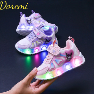 Giày trẻ em doremi phong cách thời trang có đèn giày thể thao trẻ em giày chạy bộ thời trang cho bé gái 1-6 bố giày