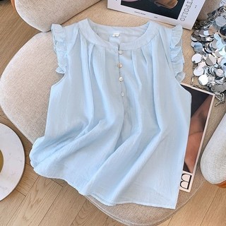 Áo sơ mi búp bê mỏng và đa năng kiểu Pháp Áo sơ mi ngọt ngào