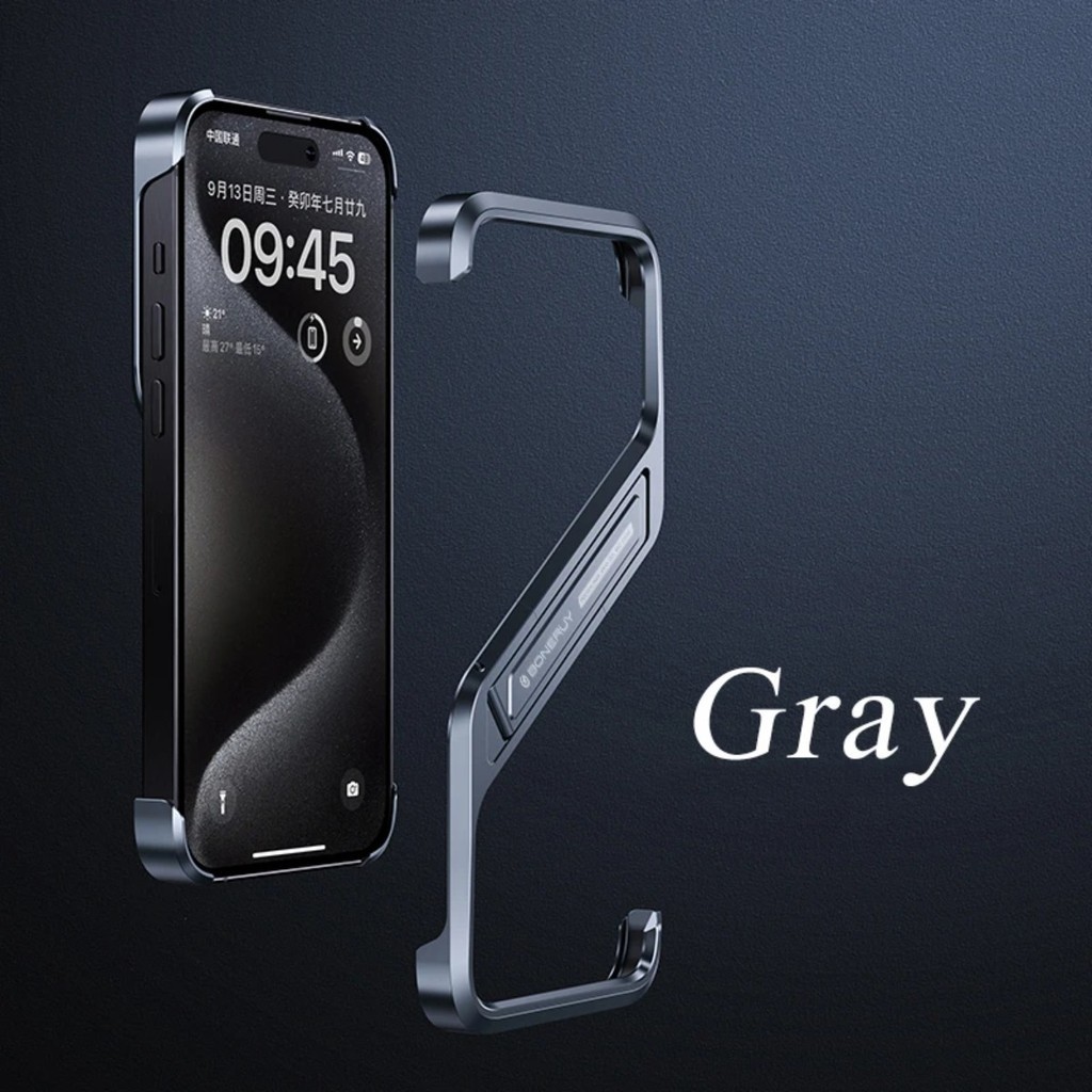 Hoce Vỏ điện thoại hợp kim nhôm kim loại sang trọng cho iPhone 16 15 Pro Max 16 Pro 15 Pro 14 Pro Chân đế ẩn hình chữ S Vỏ bảo vệ không viền hình học