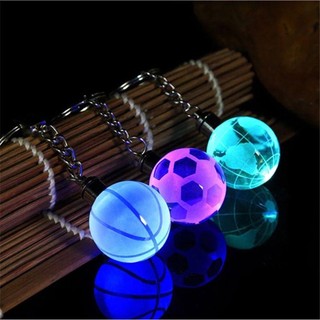 Móc Khóa Hình Quả Bóng Có Đèn LED Phát Sáng Bằng Kính