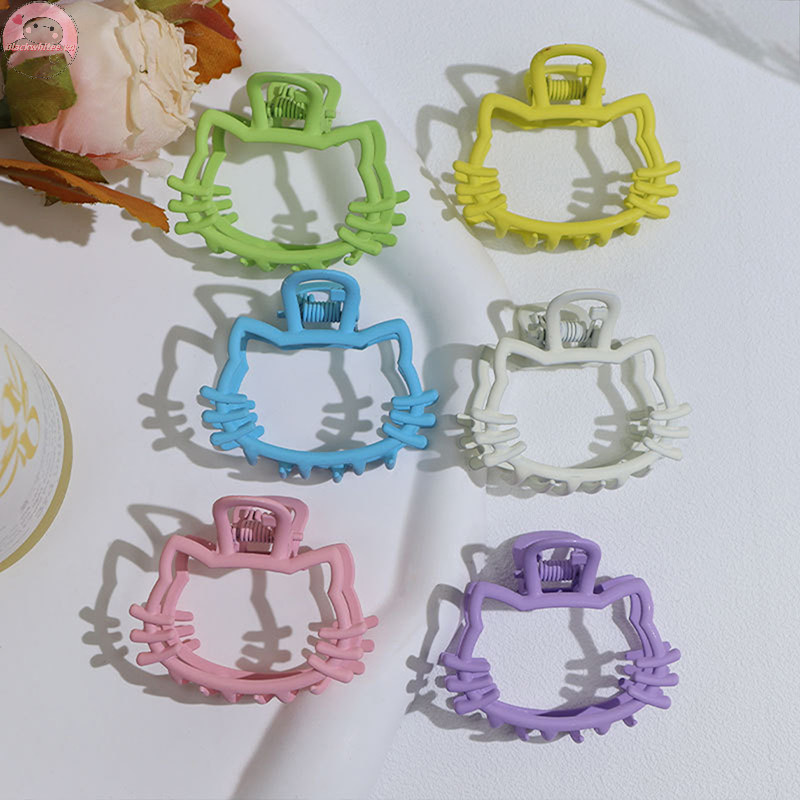 Bwhte Kawaii Hello Kitty Kẹp Tóc Y2K Hello Kitty Things Kẹp Tóc Phụ Kiện Kẹp Tóc Hoạt Hình Màu Trơn 