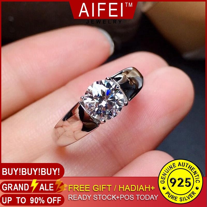 AIFEI JEWELRY phụ trang moissanite nhẫn kim nguyên thật nam thời giản đơn sức 925 bản kiện quốc cương bạc hàn R1937