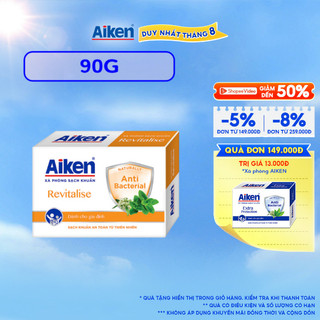 Aiken xà phòng sạch khuẩn chiết xuất bạc hà 90g