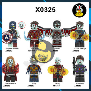 X0325  Mô Hình Marvel Zombie What-If Đồ Chơi Super Hero Captain America Iron Man Falcon Doctor Strange