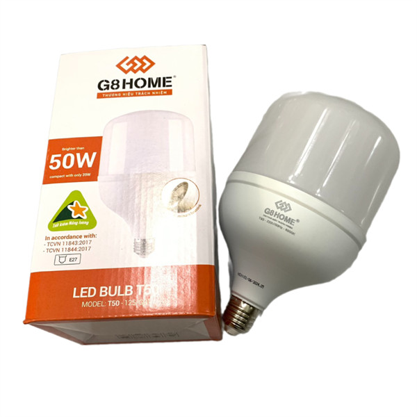 BÓNG LED TRỤ NHÔM 50W G8 HOME T50-125/G01 - TRẮNG