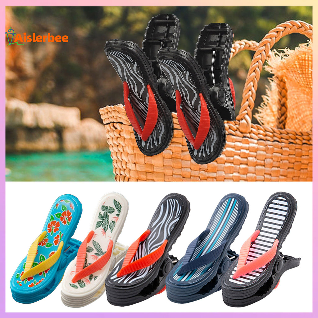 Aislerbee Đi Biển Ghế Khăn Kẹp Lật Flop Hình Cường Độ Cao Lò Xo Ma Sát Tuyệt Vời Chống Trơn Trượt Sân Trang Trí Kẹp Quần Áo Chống Nắng Giá Đỡ Khăn